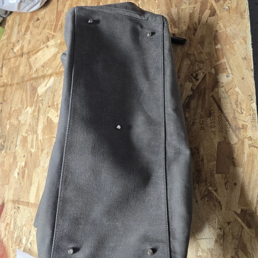 Hook & Albert Grey Waxed Canvas Garment Weekender Bag Travel Carry-On Duffel